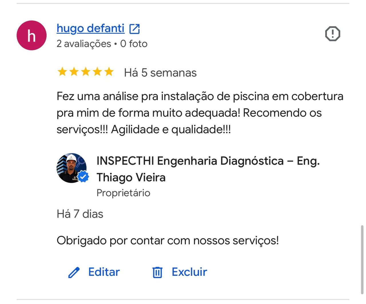 Depoimento de cliente